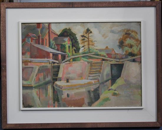 Percy Horton (1897-1970) The Lock Gates, 14.25 x 20in. Provenance: Bonhams Knightsbridge 3/2/2010 - Lot 44